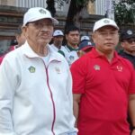 Ketua Umum KONI Bali I Gusti Ngurah Oka Darmawan (kiri) dan Kabid Pertandingan Porprov Bali XVI/2025 Agung Bagus Tri Candra Arka menjawab adanya keluhan terkait input perolehan medali. (Foto: djo)