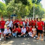 Tim sepak takraw putri Denpasar yang berhasil menambah pundi medali perunggu untuk kontingen Porprov Kota Denpasar. (Foto: djo)