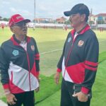 Ketua Umum KONI Kota Denpasar Putu Yudi Atmika (kiri) dan Ketua Umum KONI Bali IGN Oka Darmawan saat pembukaan Wali Kota Cup 2026. (Foto: djo)