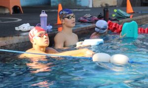 Peserta Asian Open Water Swimming Championship ke-12 saat melakukan latihan di Jimbaran Bay. (Foto: Humas Panpel)