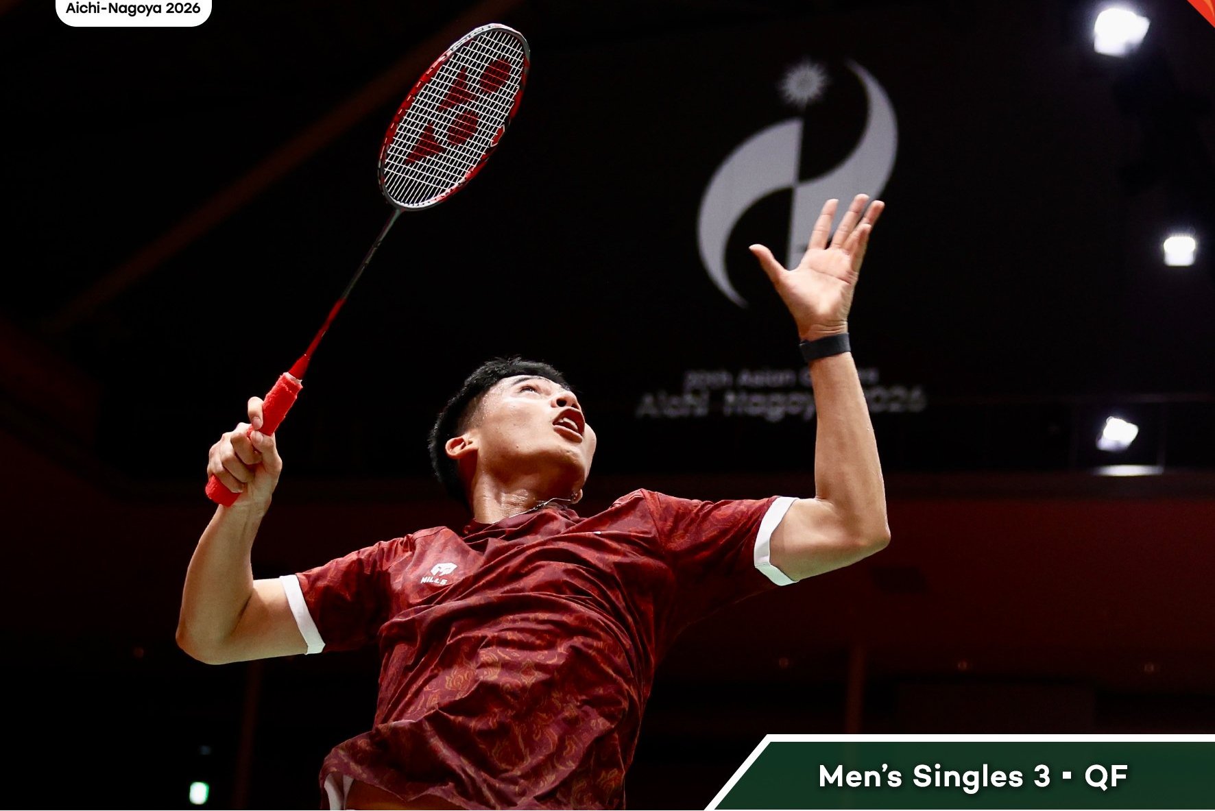 Muhammad Zaki Ubaidillah menjadi penentu kemenangan tim bulu tangkis putra Indonesia atas Malaysia di perempat final Asian Games 2026, Selasa (22/9/2026) malam (Foto: X/Badminton)